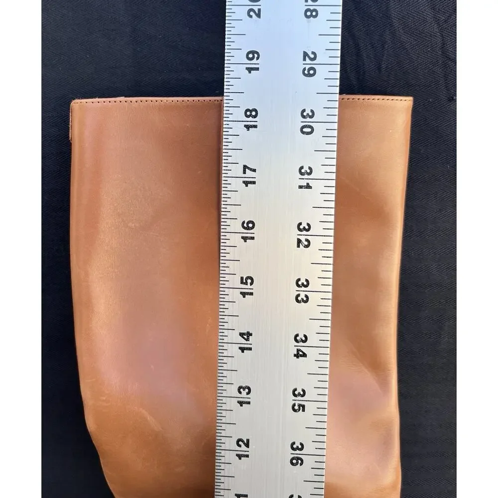 LAUREN RALPH LAUREN Caelynn Burnished Riding Leather Boots Women's Size 7.5 US